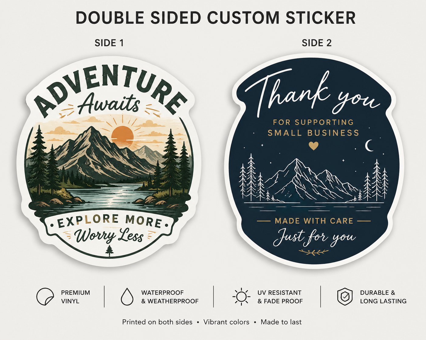 Custom double sided stickers